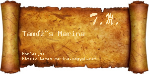 Tamás Marina névjegykártya